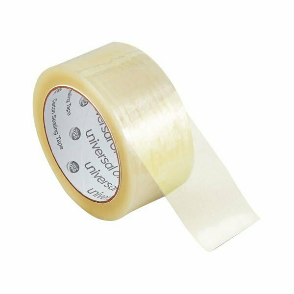 Universal UNV93000 2'' x 55 Yards Clear Heavy-Duty Box Sealing Tape, 6PK 328UNV93000